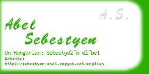 abel sebestyen business card